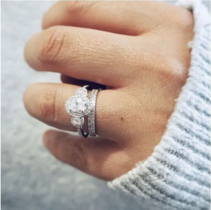 0.25cts Double Row Of Diamonds Ring