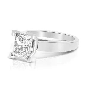 0.35-1.50 CT Princess Cut Diamonds - Solitaire Ring