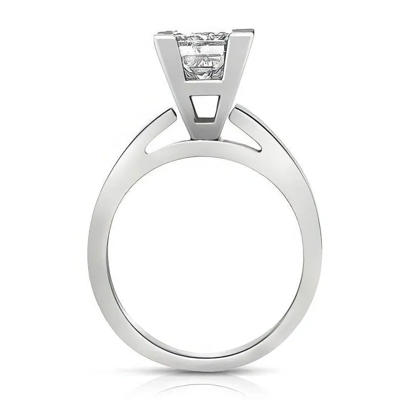 0.35-1.50 CT Princess Cut Diamonds - Solitaire Ring