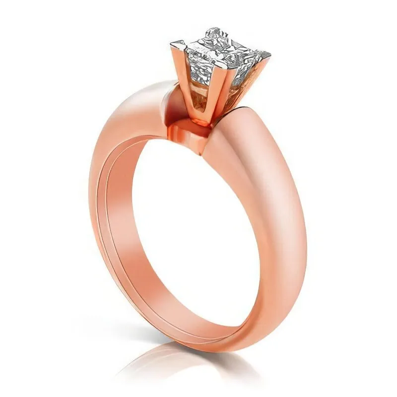 0.35-1.50 CT Princess Cut Diamonds - Solitaire Ring