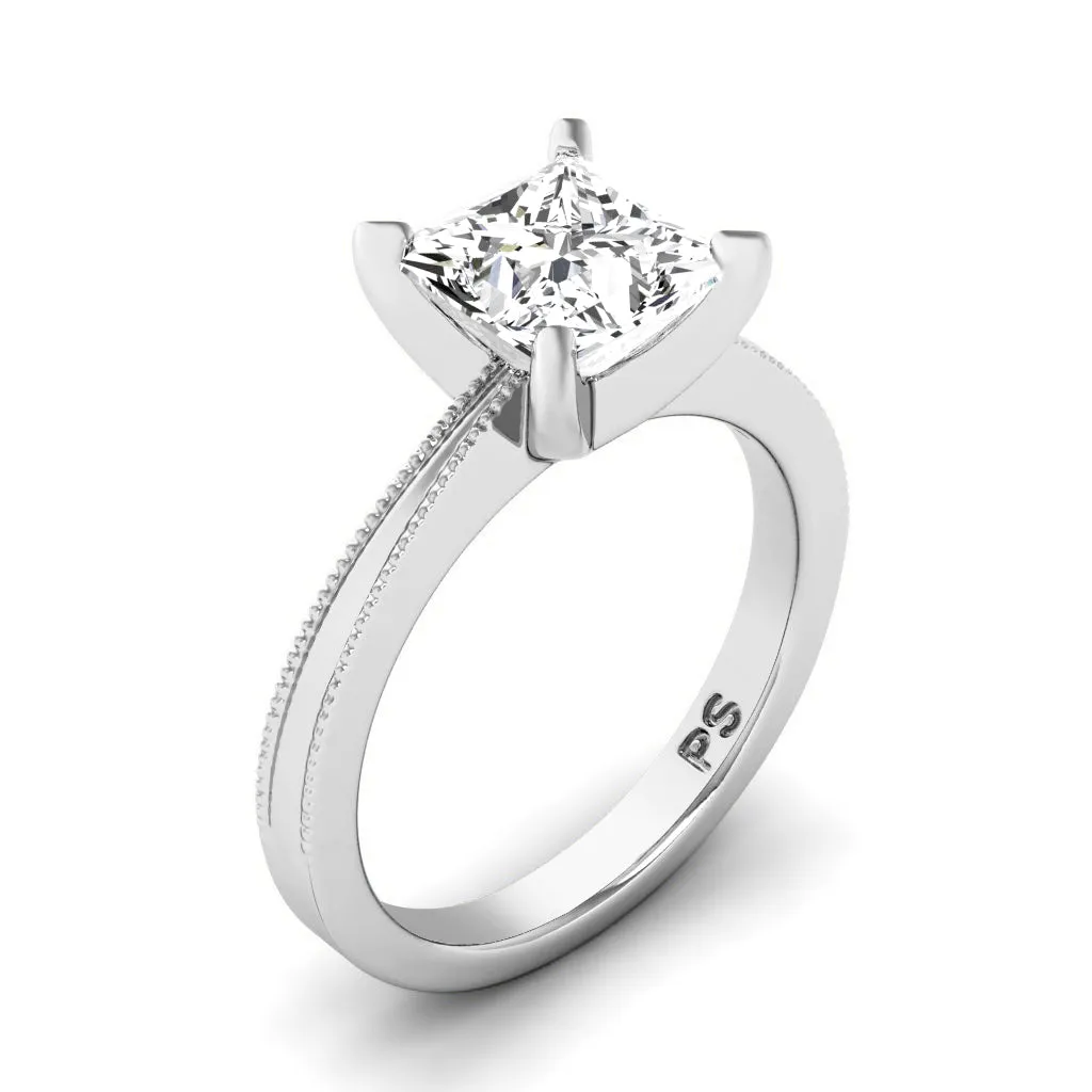 0.50-3.00 CT Princess Cut Lab Grown Diamonds - Solitaire Ring