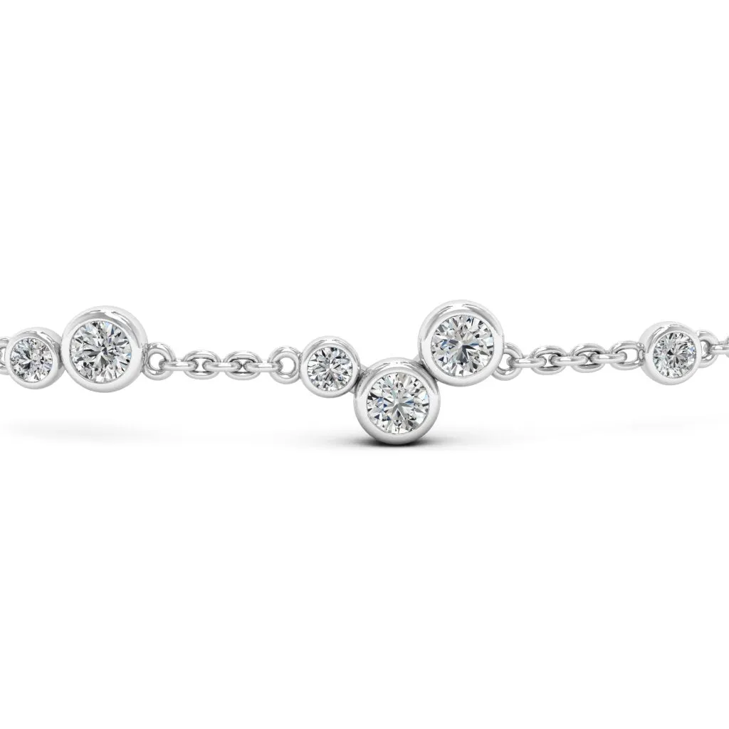 0.51 CTS DEW Moissanite Bezel Bracelet