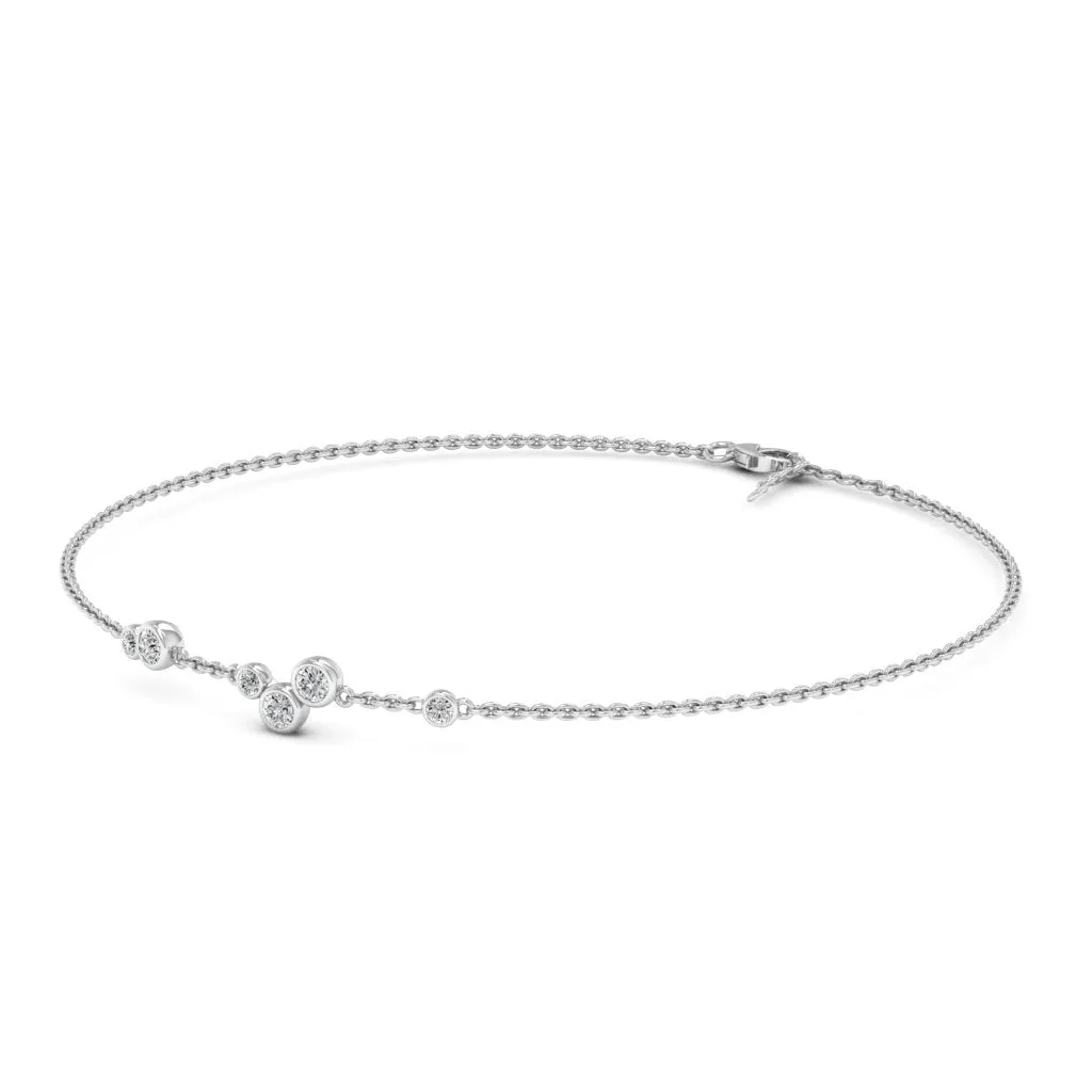 0.51 CTS DEW Moissanite Bezel Bracelet