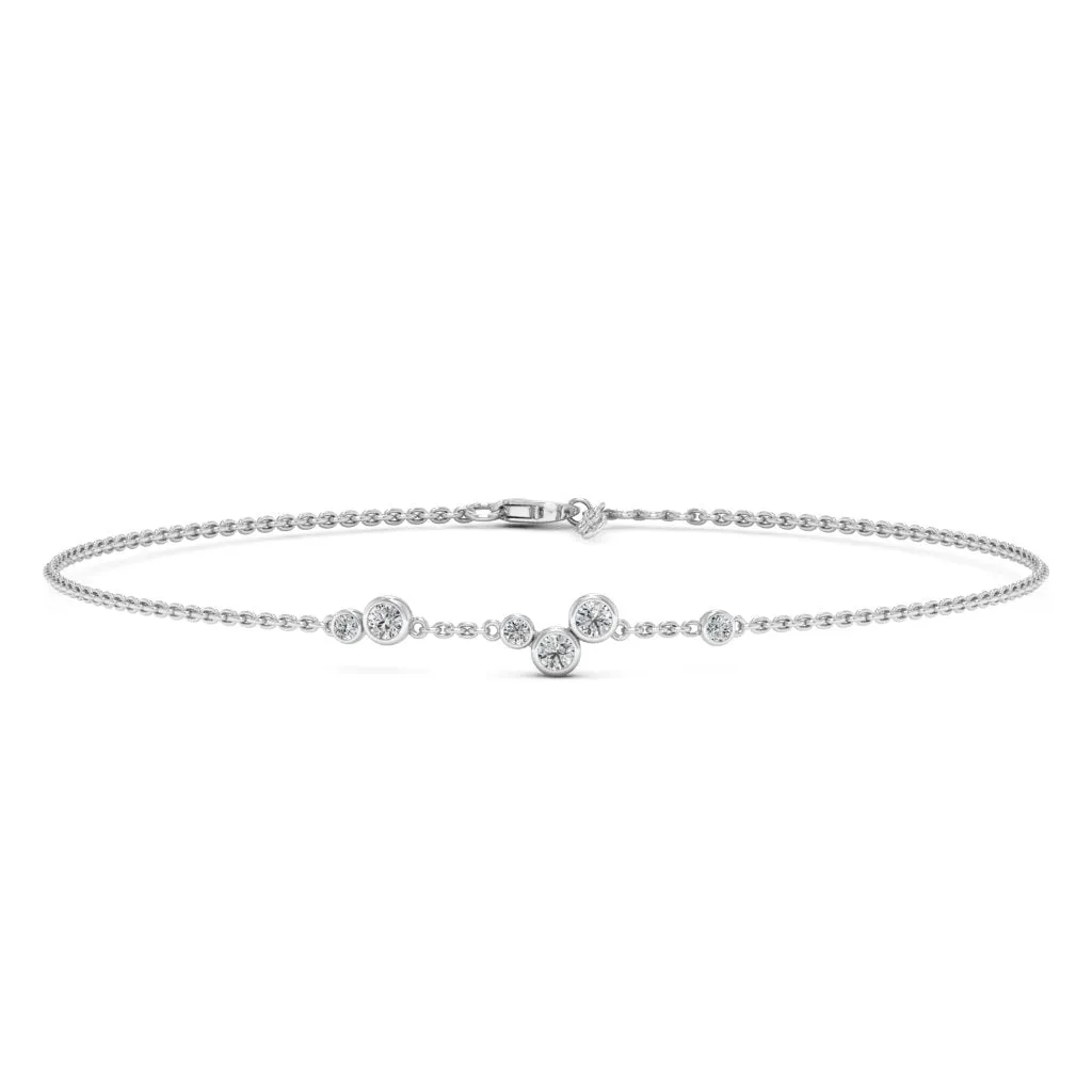 0.51 CTS DEW Moissanite Bezel Bracelet
