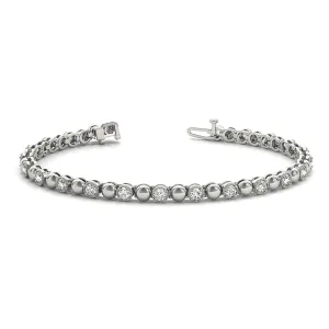 0.70 ctw Round Diamond Tennis Bracelet Milgrain & Gold Balls