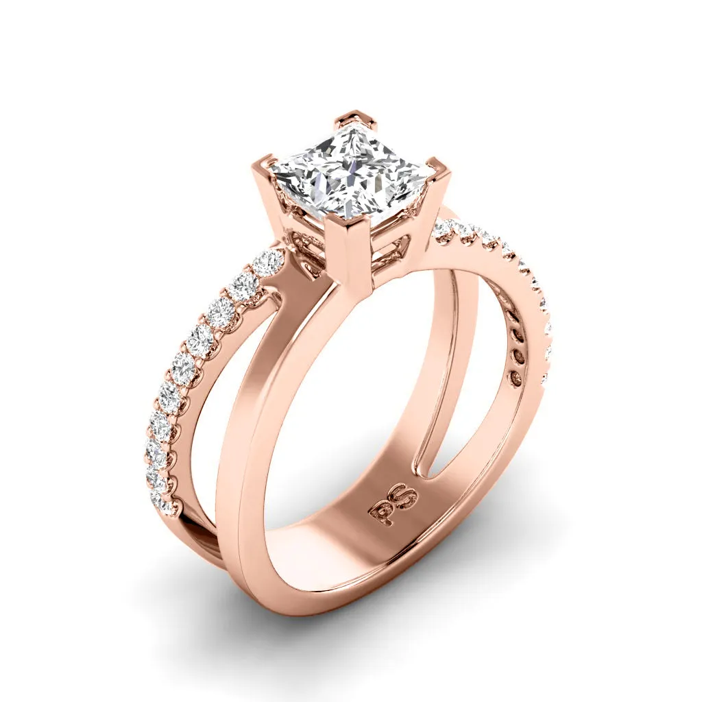 0.75-3.25 CT Round & Princess Cut Lab Grown Diamonds - Engagement Ring