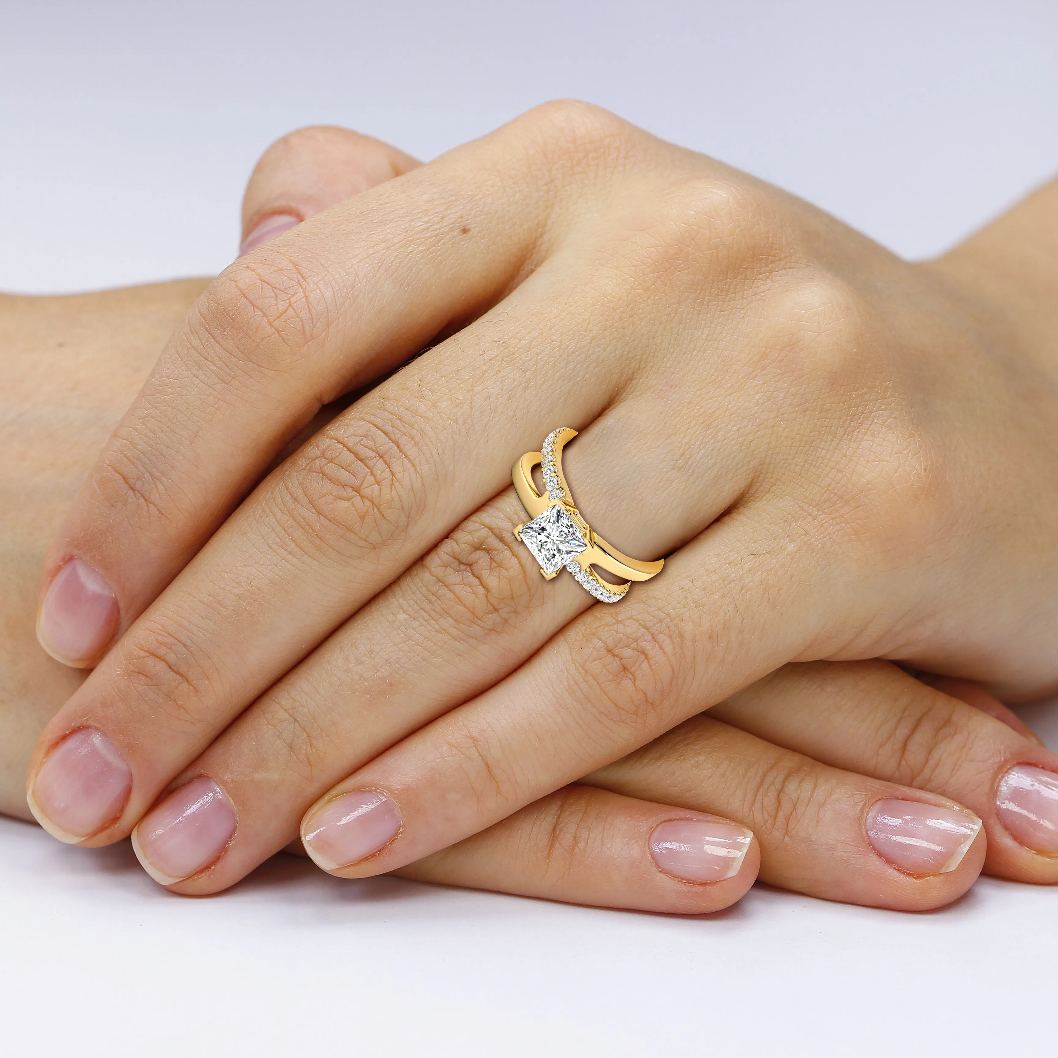 0.75-3.25 CT Round & Princess Cut Lab Grown Diamonds - Engagement Ring