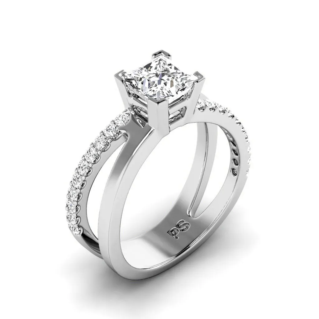 0.75-3.25 CT Round & Princess Cut Lab Grown Diamonds - Engagement Ring