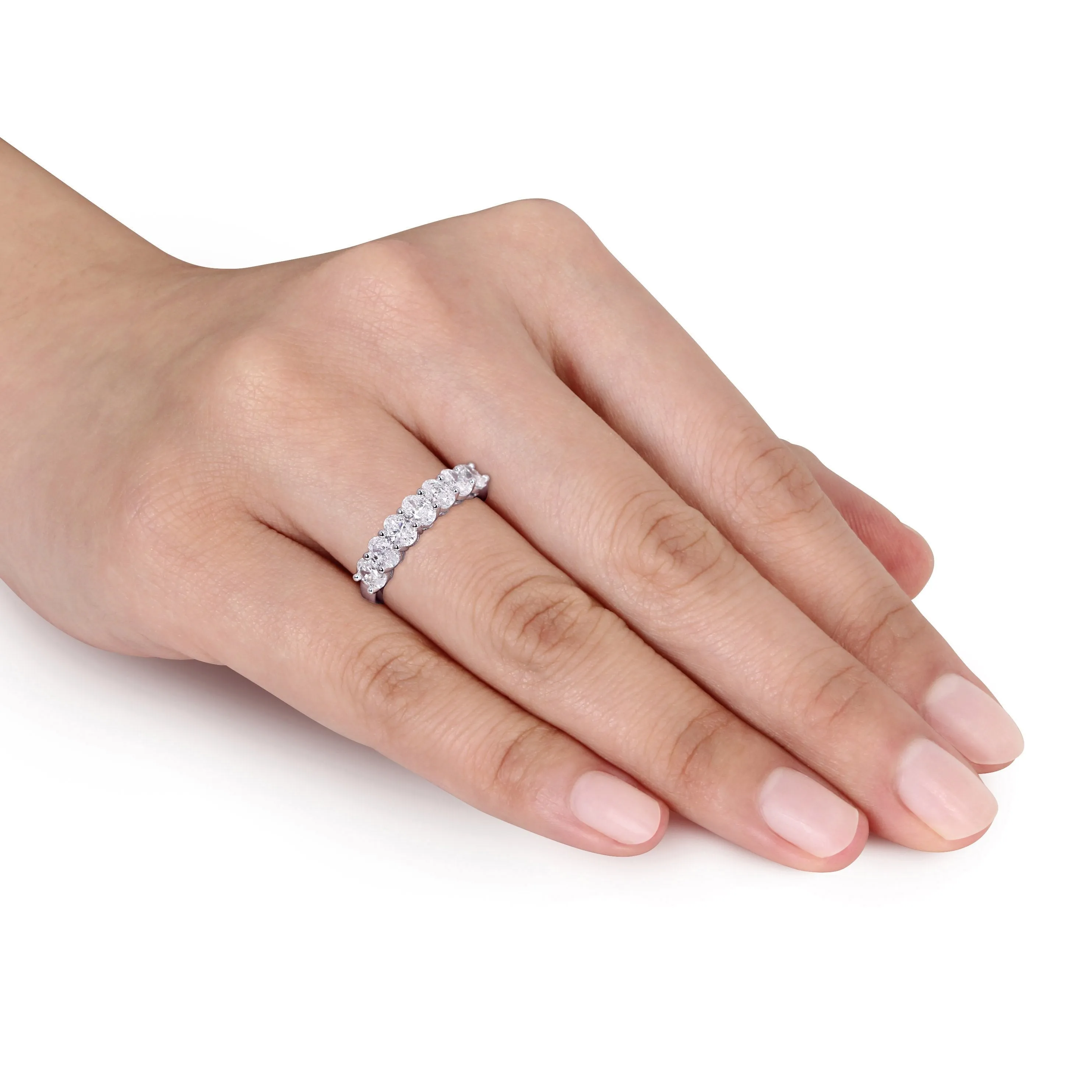 1 1/3 CT Oval Diamond Semi-Eternity Bridal Ring