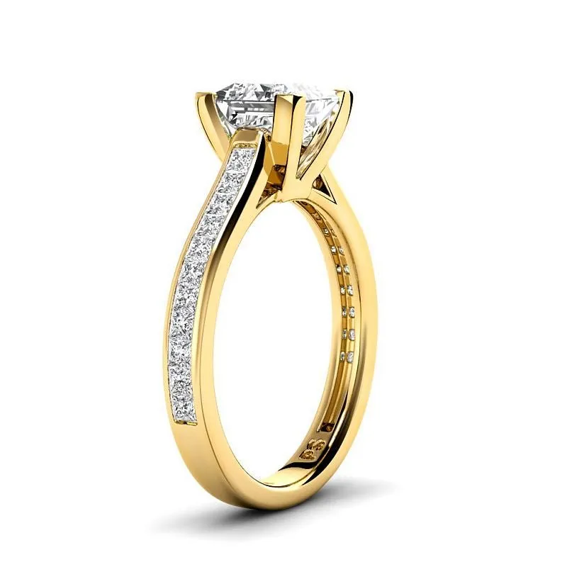 1.00-3.50 CT Princess Cut Lab Grown Diamonds - Engagement Ring