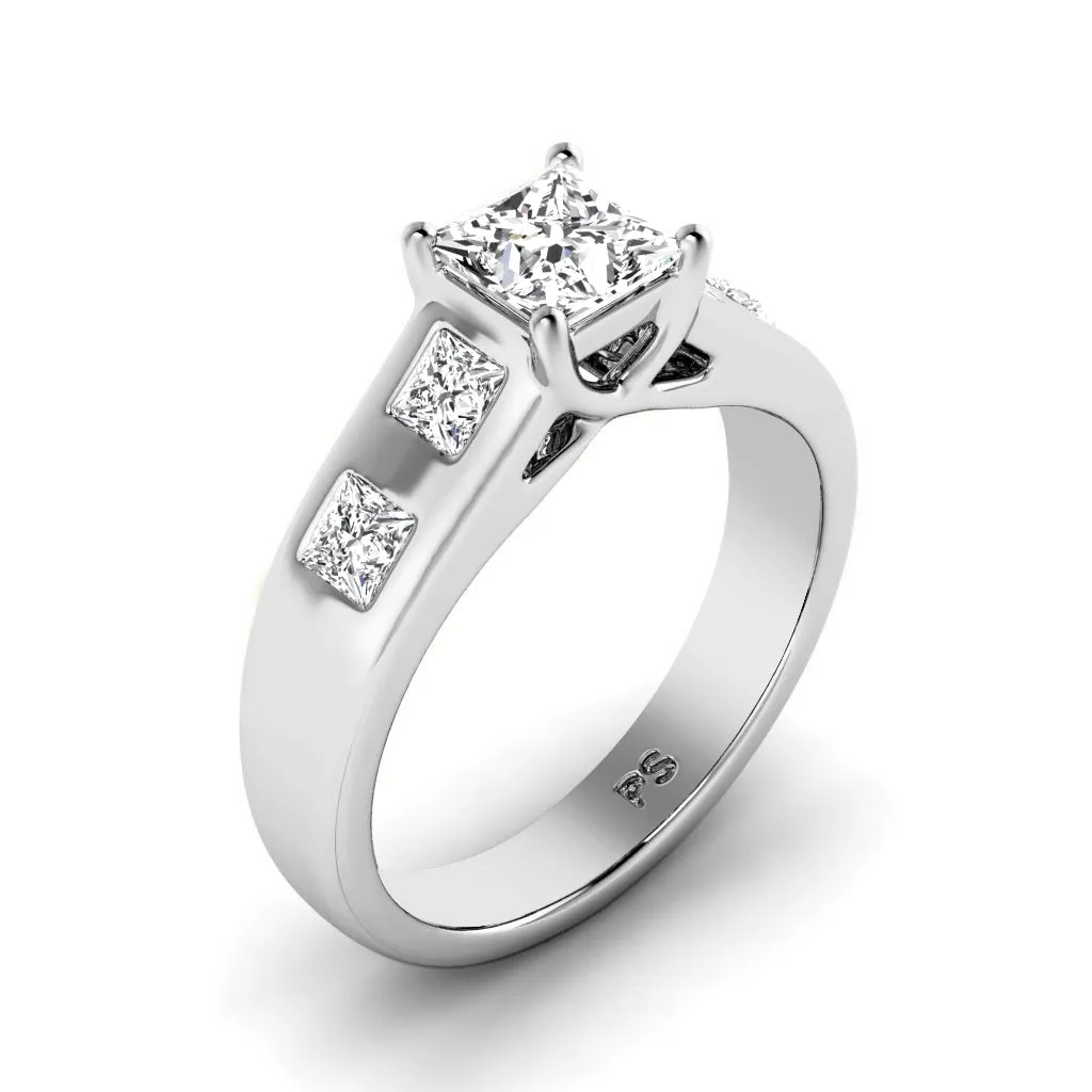 1.00-3.50 CT Princess Cut Lab Grown Diamonds - Engagement Ring