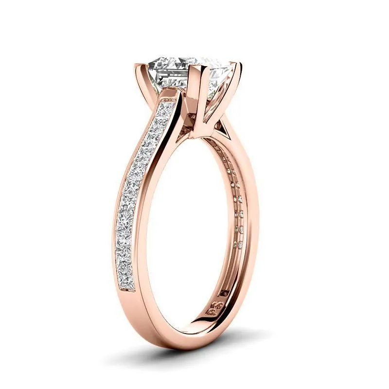 1.00-3.50 CT Princess Cut Lab Grown Diamonds - Engagement Ring