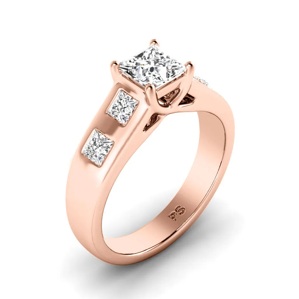 1.00-3.50 CT Princess Cut Lab Grown Diamonds - Engagement Ring