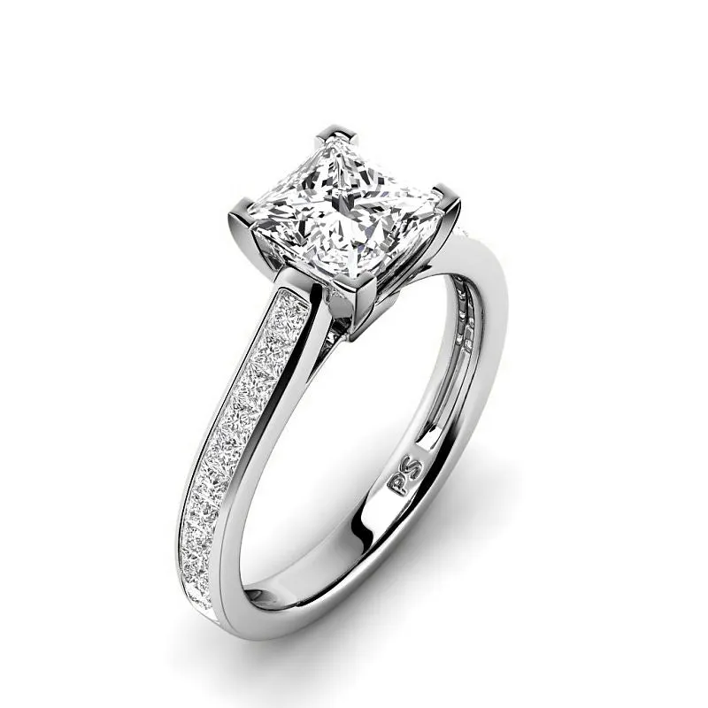 1.00-3.50 CT Princess Cut Lab Grown Diamonds - Engagement Ring
