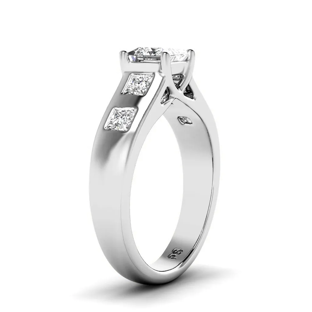 1.00-3.50 CT Princess Cut Lab Grown Diamonds - Engagement Ring
