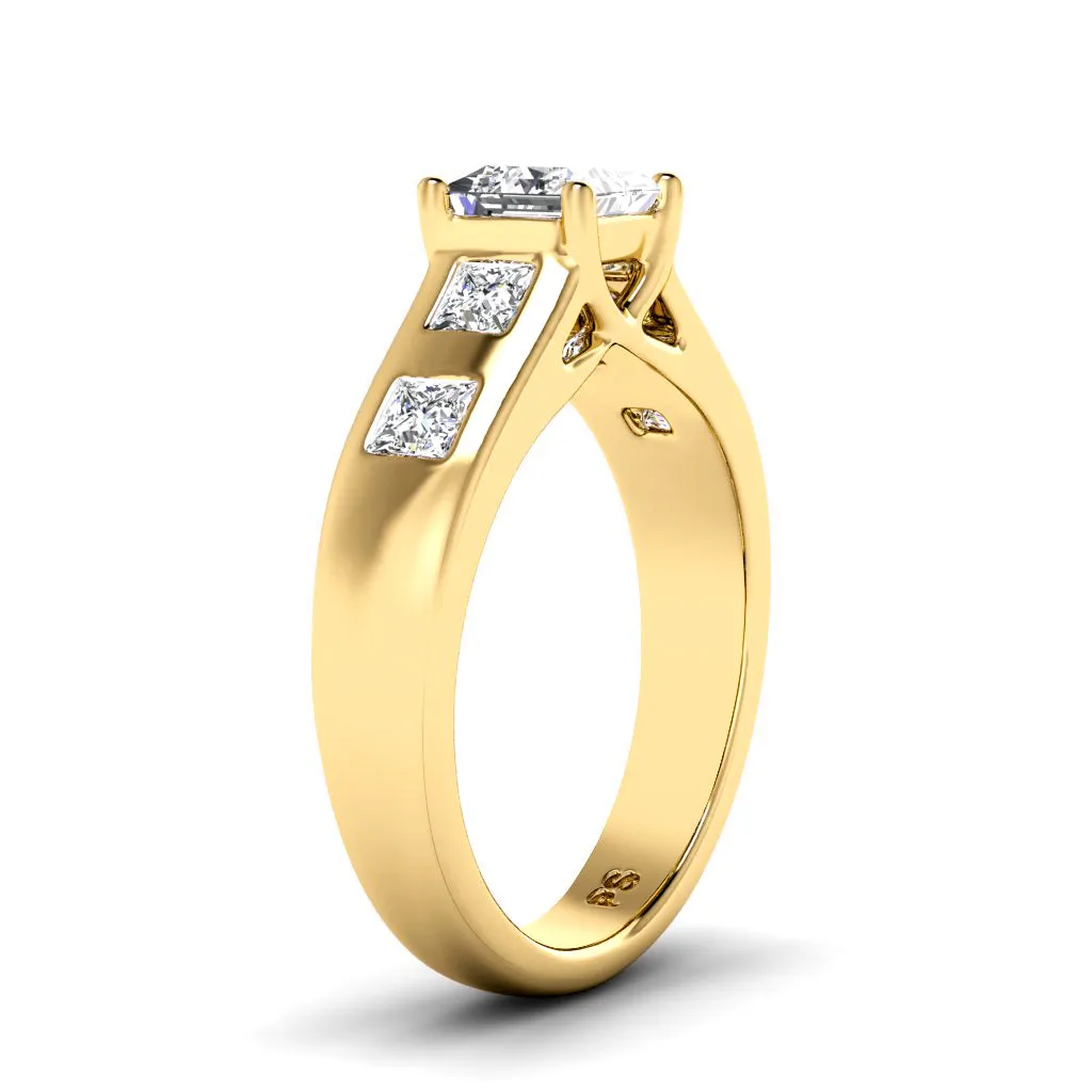 1.00-3.50 CT Princess Cut Lab Grown Diamonds - Engagement Ring
