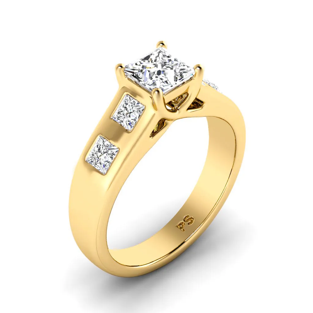 1.00-3.50 CT Princess Cut Lab Grown Diamonds - Engagement Ring