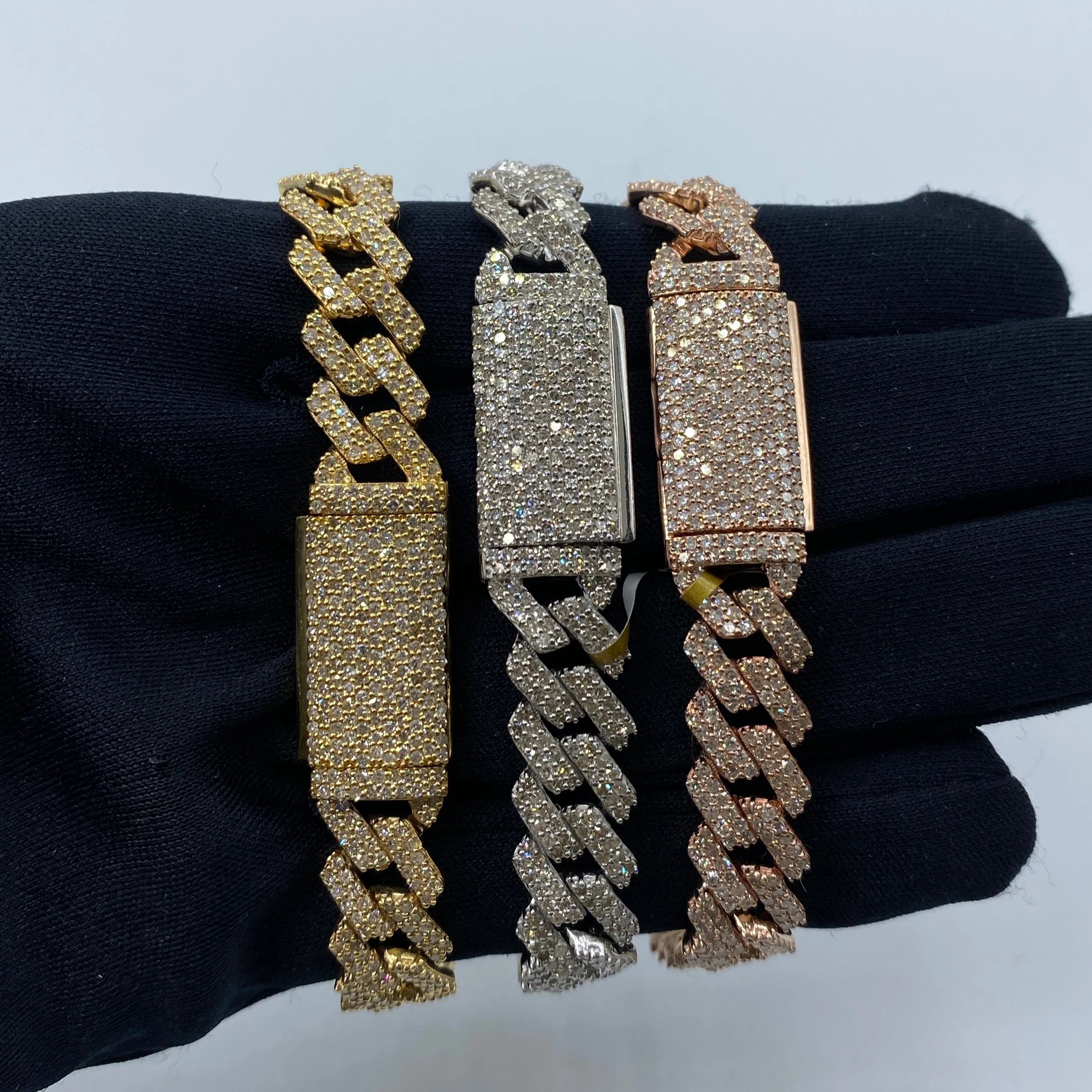 10K 10MM Cuban Link Diamond Bracelet 7.5"