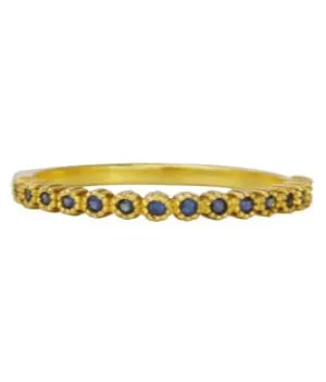 10K Gold Band w/Half Eternity Blue Sapphire