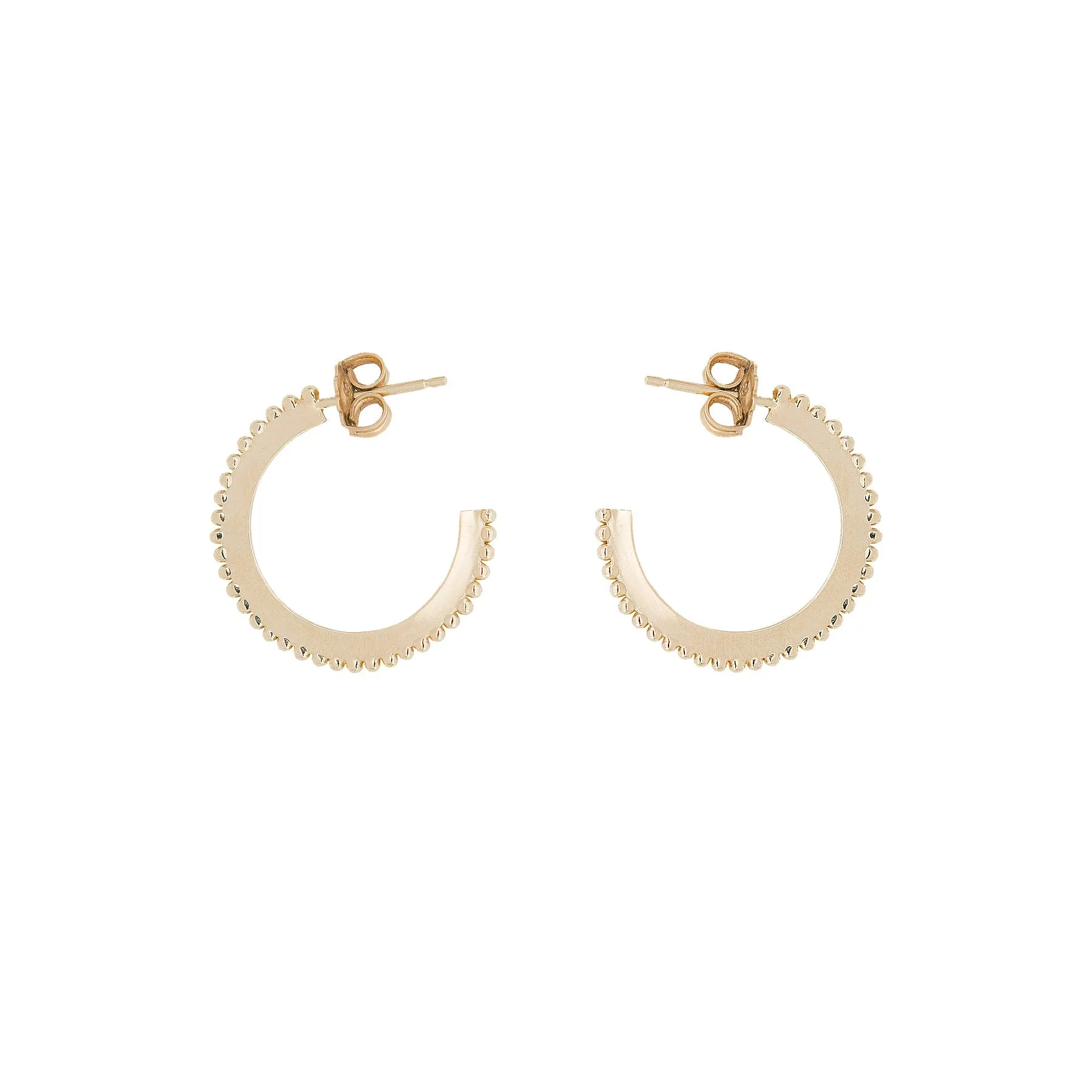 10K Gold Small "Dotted" Hoop Earrings