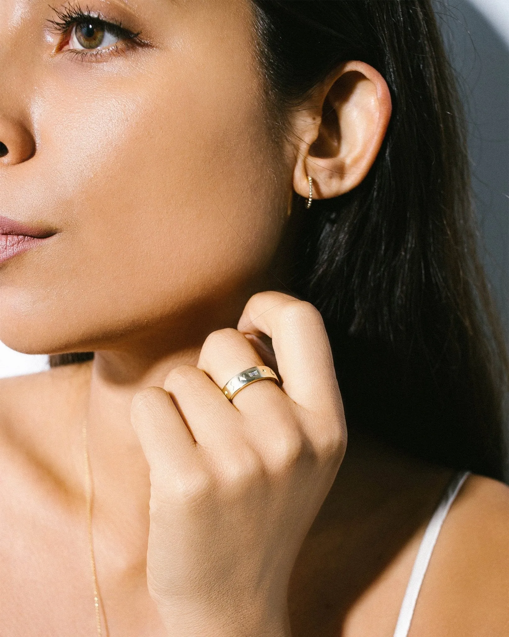 10K Gold Small "Dotted" Hoop Earrings