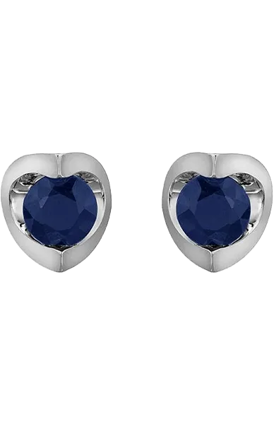 10K White Gold 4mm Sapphire Earring