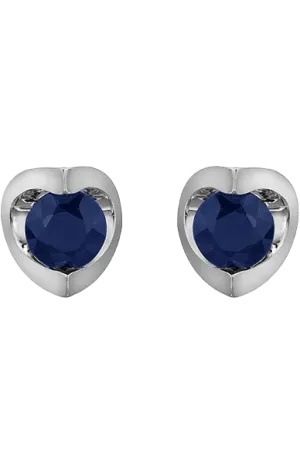 10K White Gold 4mm Sapphire Earring