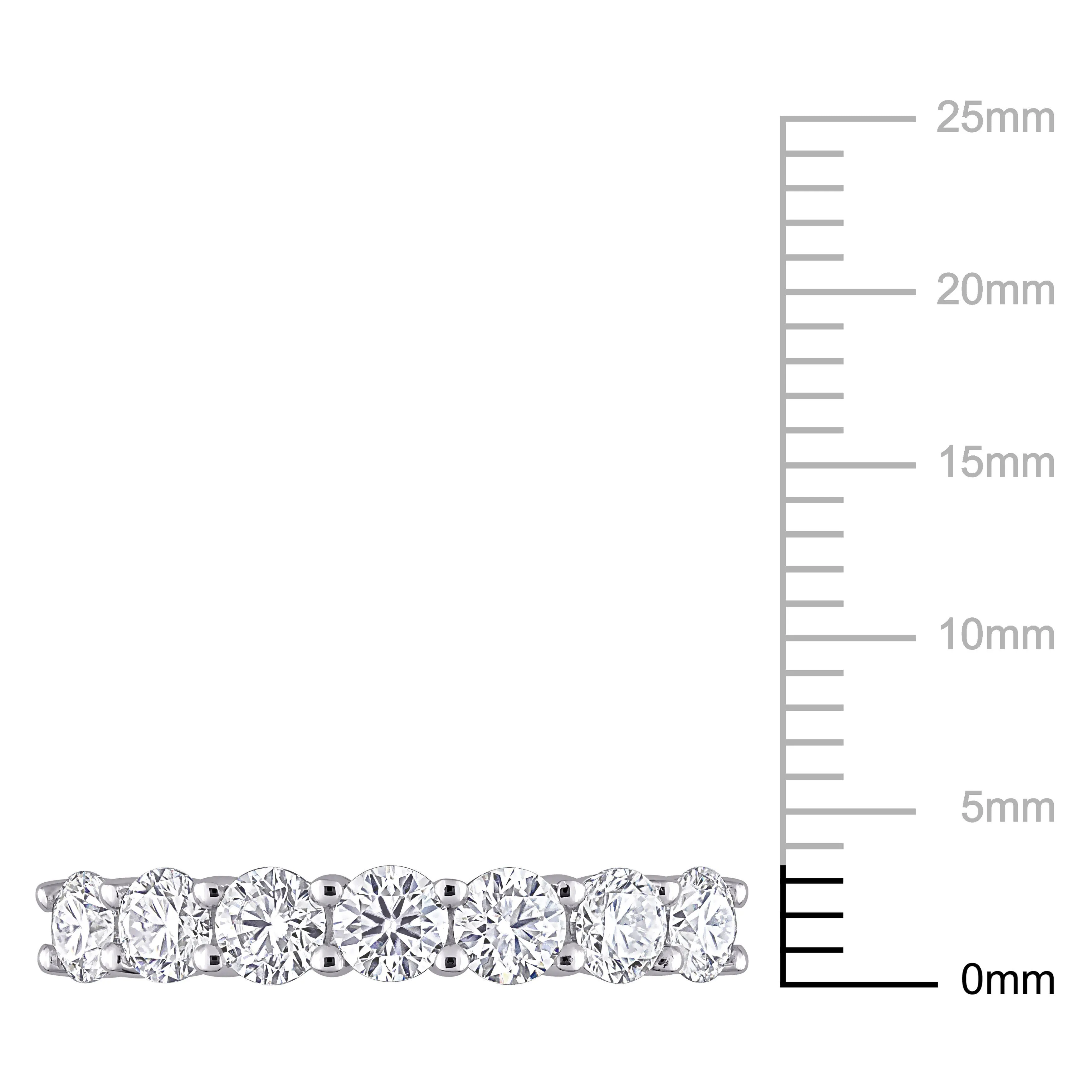 10K White Gold Moissanite Seven Prong Ring