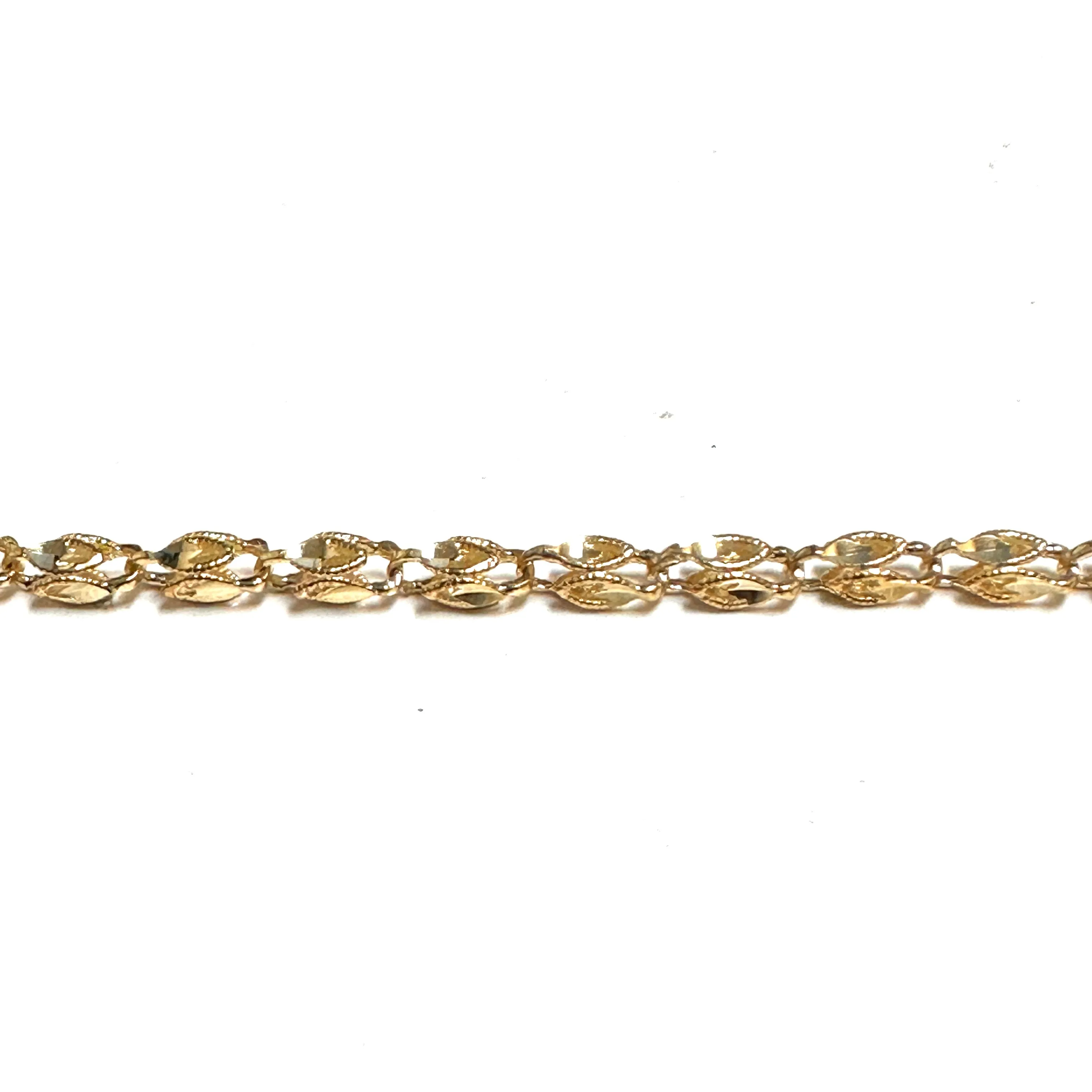 10K Yellow Gold (4.5mm) Diamond Cut Turkish Bracelet 7.25"