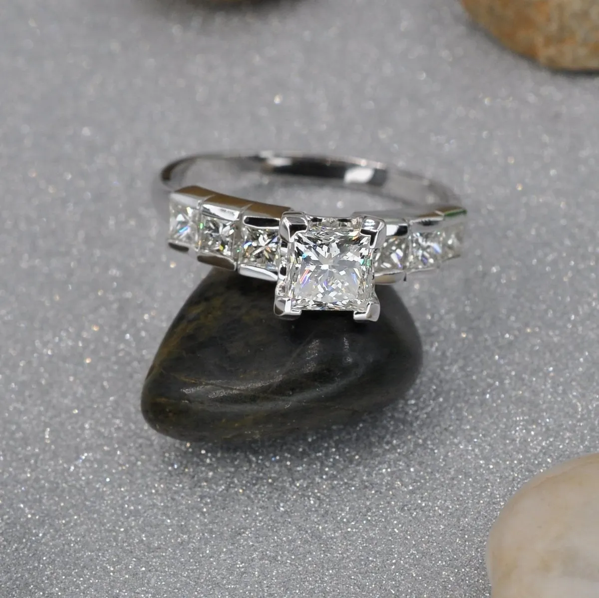 1.15-2.30 CT Princess Cut Diamonds - Engagement Ring