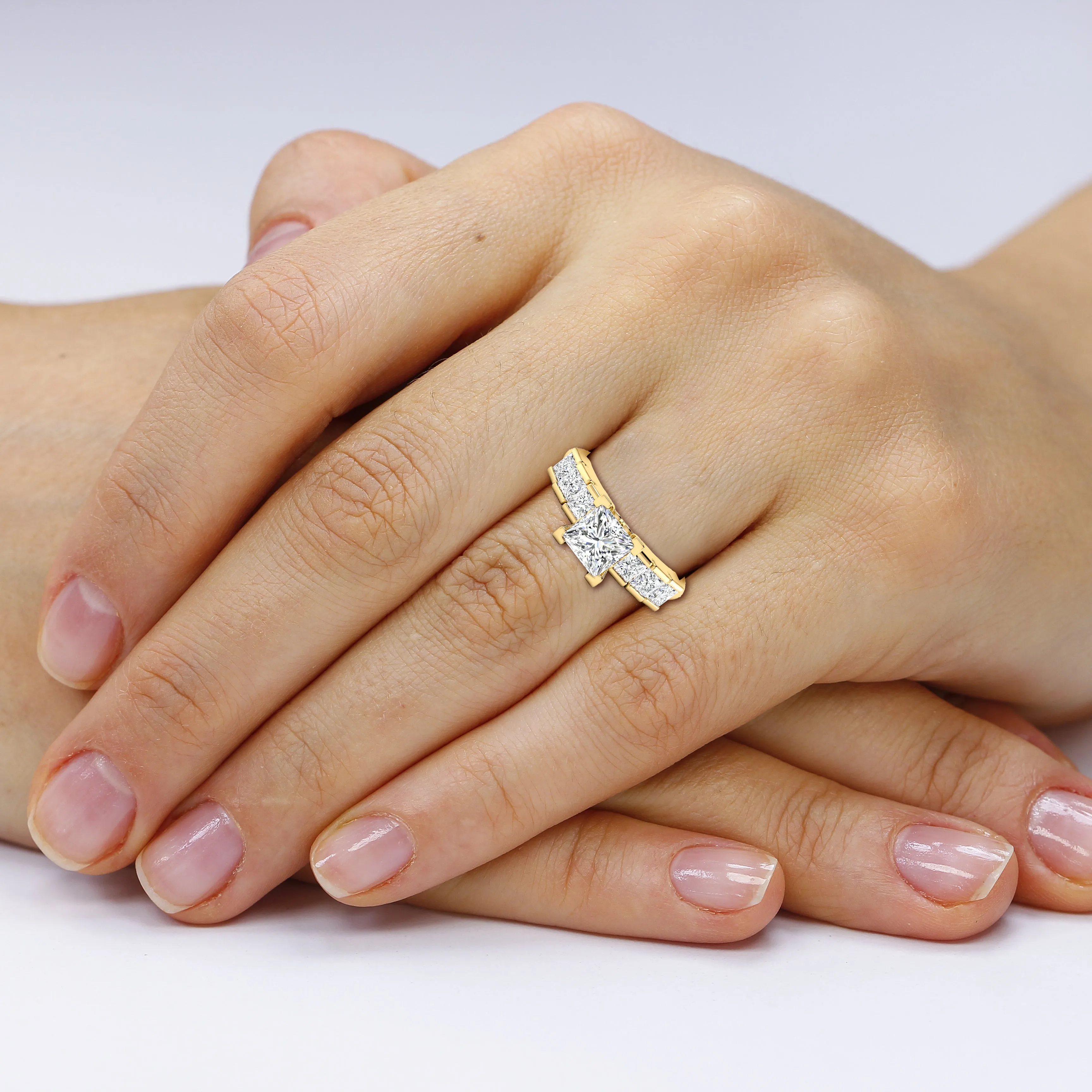 1.15-2.30 CT Princess Cut Diamonds - Engagement Ring