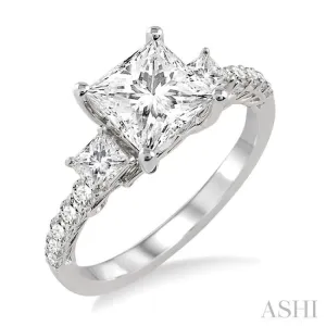1/2 ctw Diamond Semi-Mount Engagement Ring in 14K White Gold