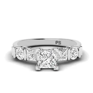 1.20-3.70 CT Round & Princess Cut Lab Grown Diamonds - Engagement Ring