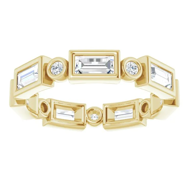 1.24 ct. Straight Baguette & Round Diamond Eternity Band