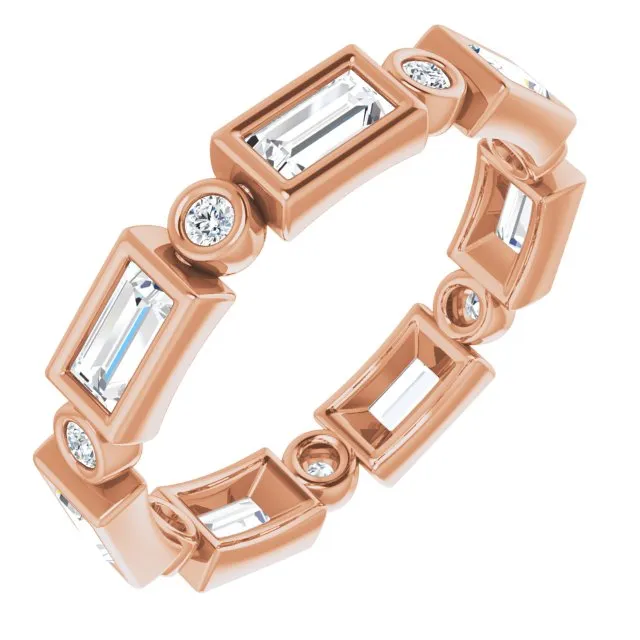 1.24 ct. Straight Baguette & Round Diamond Eternity Band