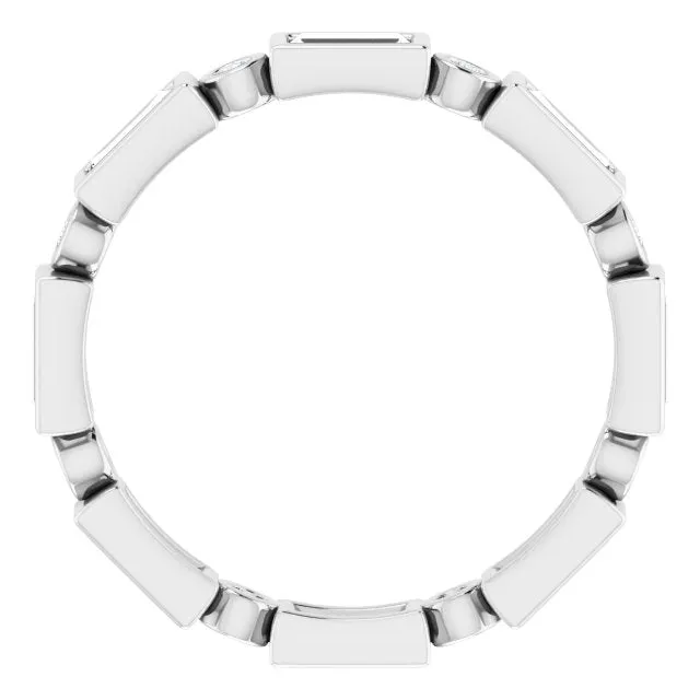1.24 ct. Straight Baguette & Round Diamond Eternity Band