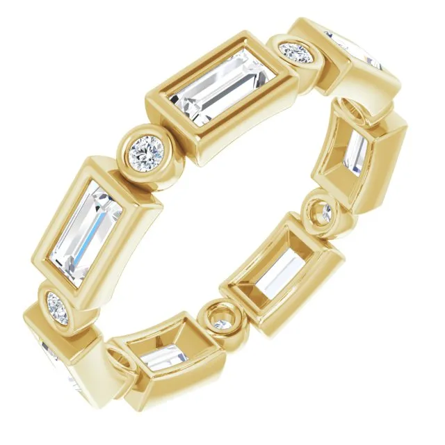 1.24 ct. Straight Baguette & Round Diamond Eternity Band