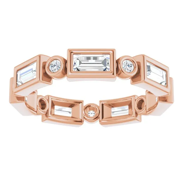 1.24 ct. Straight Baguette & Round Diamond Eternity Band