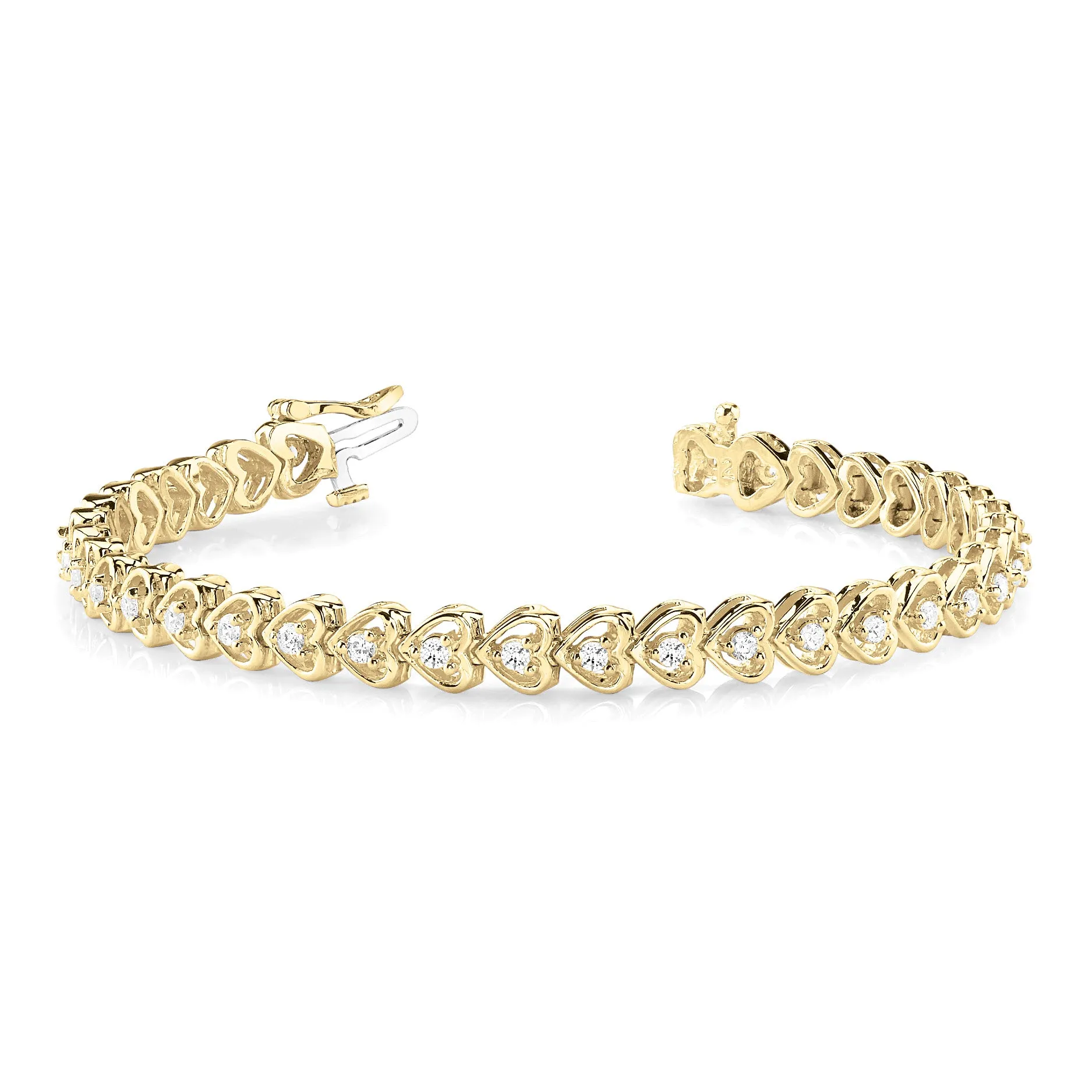 1.25 ctw Round Diamond Hearth Shaped Tennis Bracelet