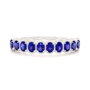 12.68 Carat Tanzanite Bangle in 14k White Gold