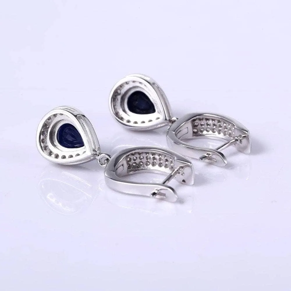 1.29 Ct Natural Sapphire Drop Earrings