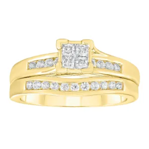 1/2ctw Princessa Diamond Bridal Set