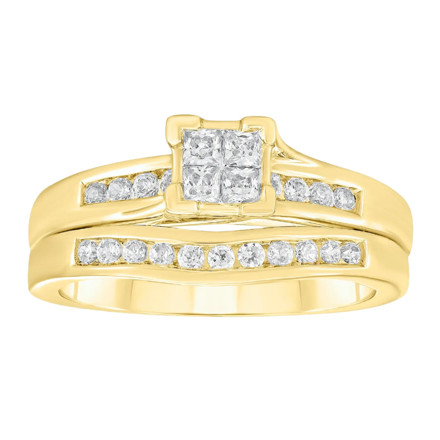 1/2ctw Princessa Diamond Bridal Set