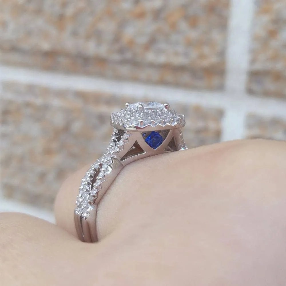 1.3 Ct Princess Cut Diamond Engagement Ring