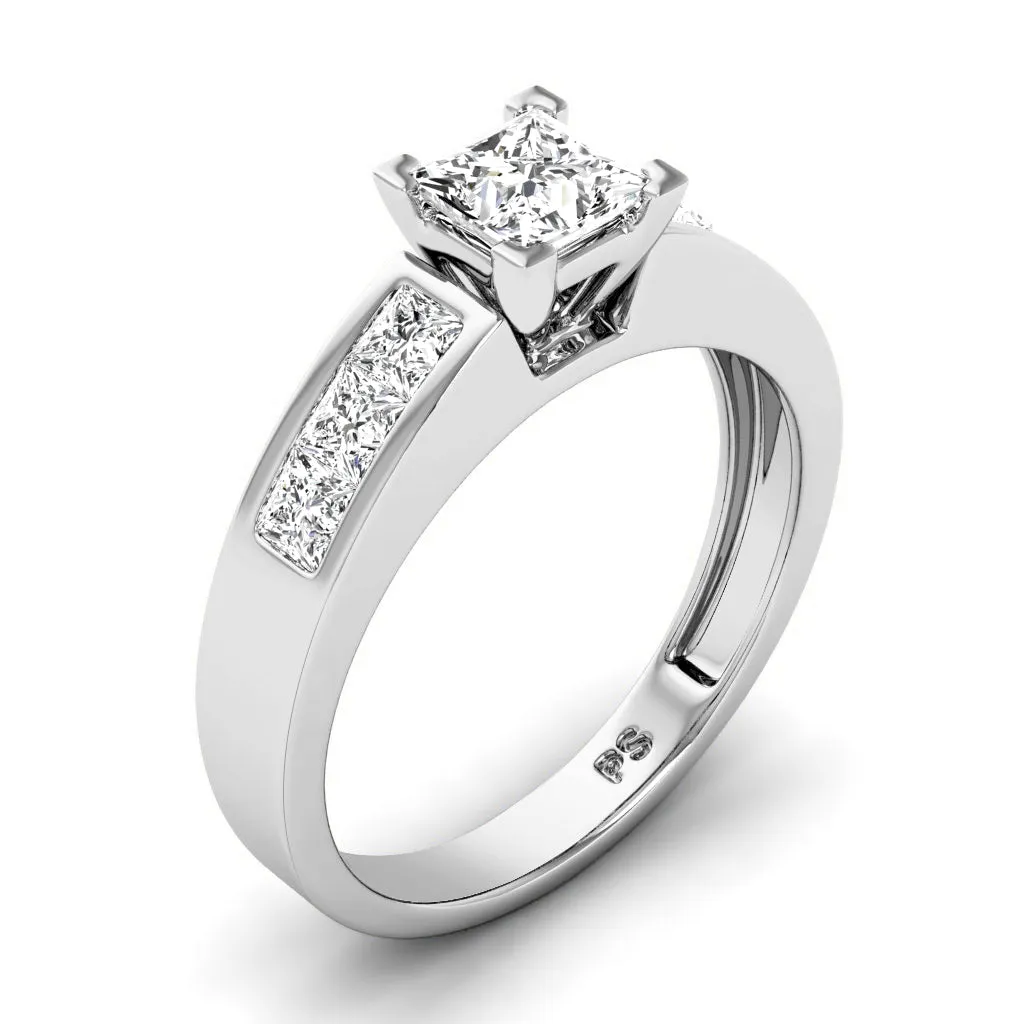 1.30-3.80 CT Princess Cut Lab Grown Diamonds - Engagement Ring