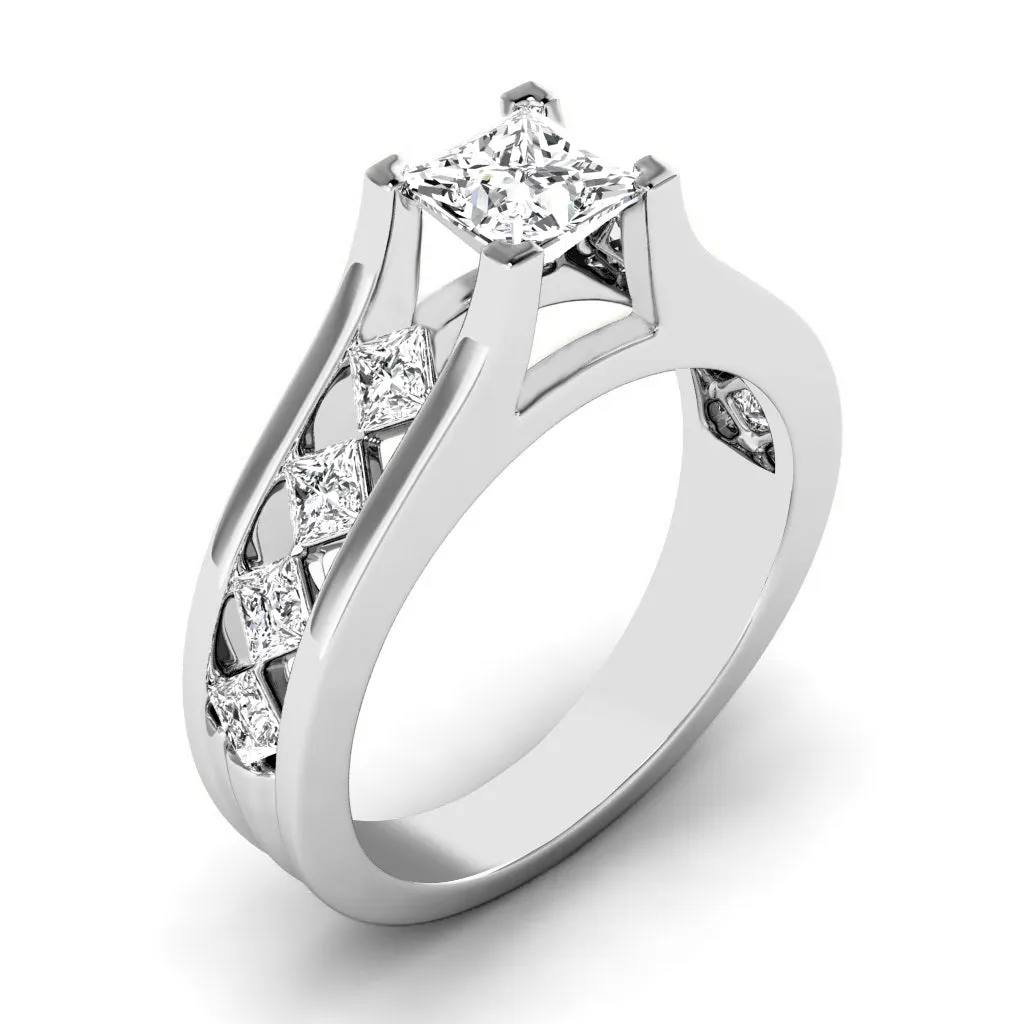 1.30-3.80 CT Princess Cut Lab Grown Diamonds - Engagement Ring
