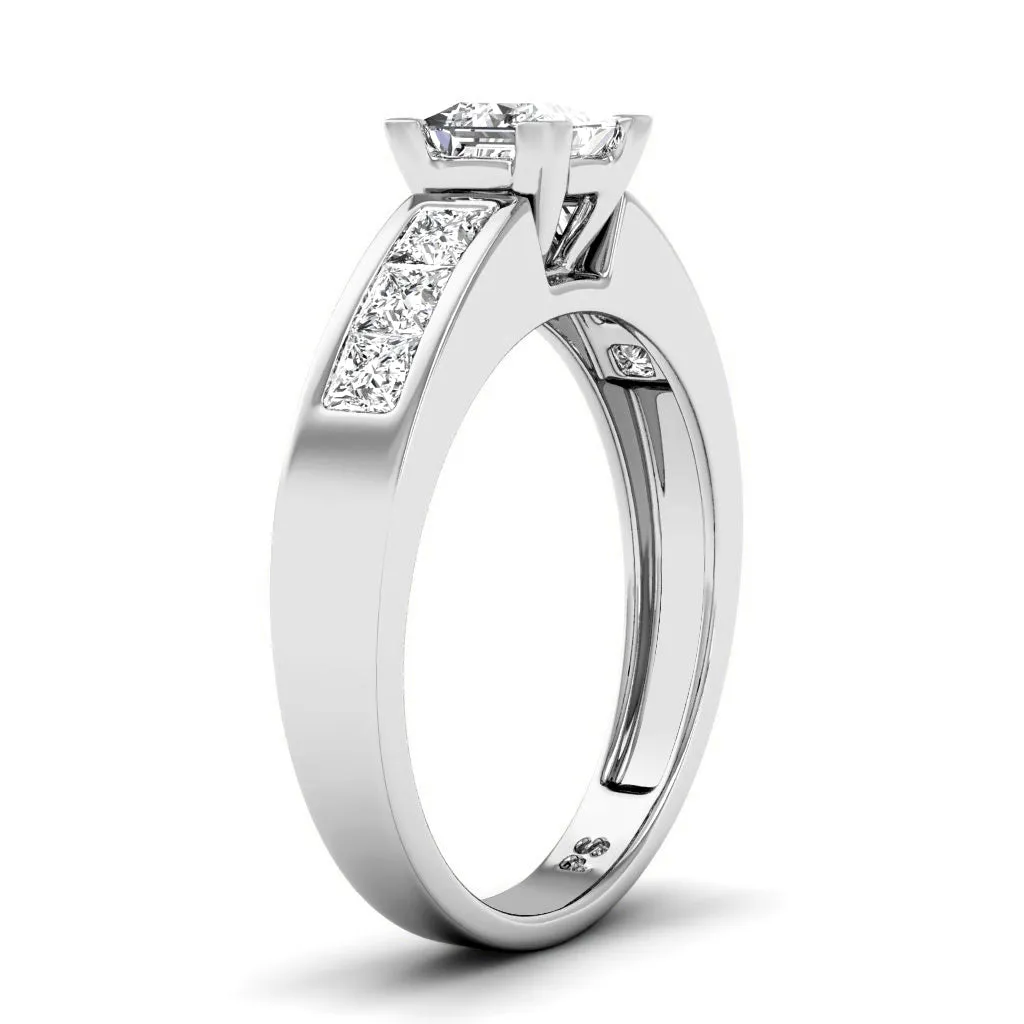 1.30-3.80 CT Princess Cut Lab Grown Diamonds - Engagement Ring