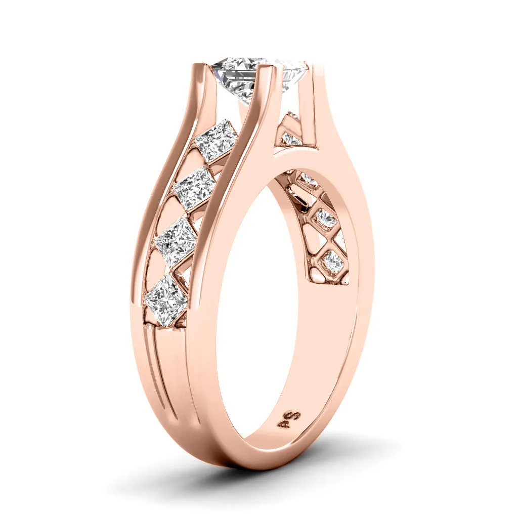 1.30-3.80 CT Princess Cut Lab Grown Diamonds - Engagement Ring