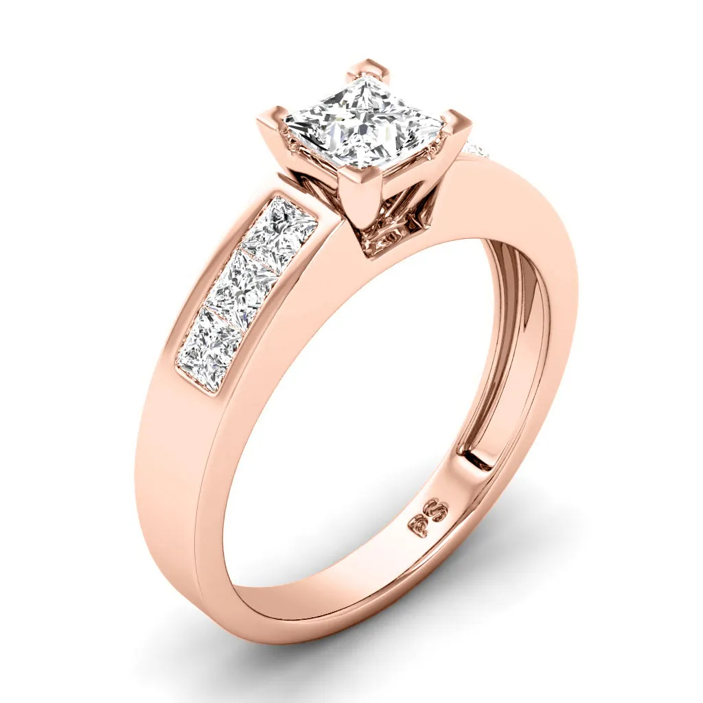 1.30-3.80 CT Princess Cut Lab Grown Diamonds - Engagement Ring