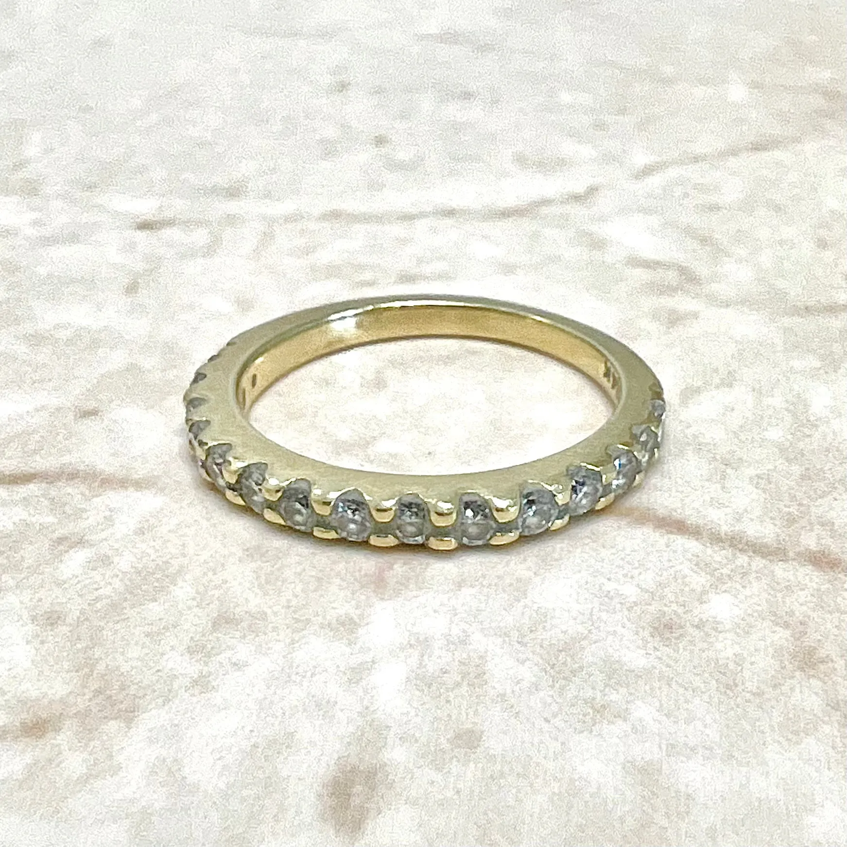 14 Karat Yellow Gold 0.40 Carat Diamond Half Eternity Band Ring